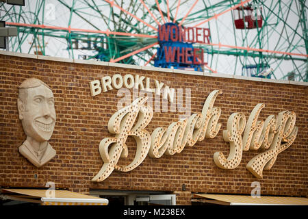 New York city Coney Island in  Brooklyn Beach Shop Stock Photo