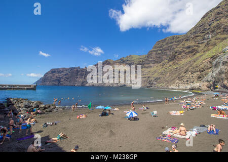 Playa de los guios beach , Los Gigantes, Tenerife, Canary Islands 2016 Stock Photo