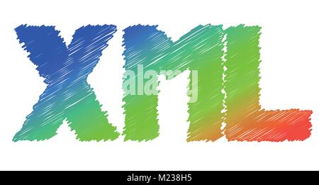 XML colorful icon - vector Stock Vector