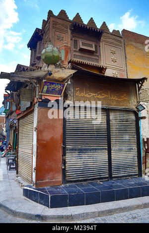 Street scene with shops in Cairo, Egypt Stock Photo