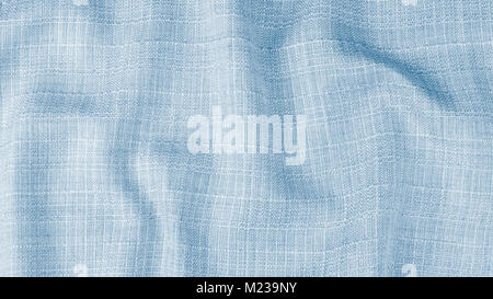 Decorative background from wrinkled cloth. Elegant blue texture from crumpled fabric with empty space for text. Stock Photo