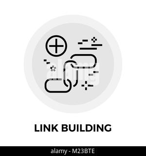 Link Building icon vector. Flat icon isolated on the white background. Editable EPS file. Vector illustration. Stock Vector