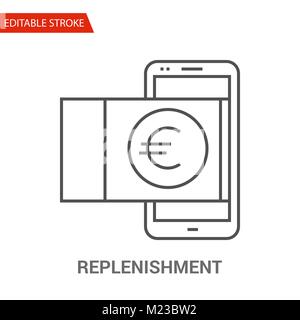 Replenishment Icon. Thin Line Vector Illustration - Adjust stroke weight - Expand to any Size - Easy Change Colour - Editable Stroke - Pixel Perfect Stock Vector
