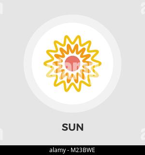 Sun Icon Vector. Flat icon isolated on the white background. Editable EPS file. Vector illustration. Stock Vector