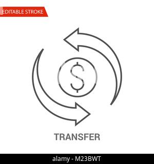Transfer Icon. Thin Line Vector Illustration - Adjust stroke weight - Expand to any Size - Easy Change Colour - Editable Stroke - Pixel Perfect Stock Vector