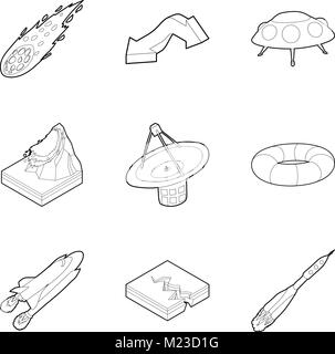 Meteorological icons set, outline style Stock Vector