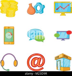 Buck icons set, cartoon style Stock Vector