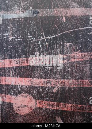 Pink line pattern on distressed black background Stock Photo