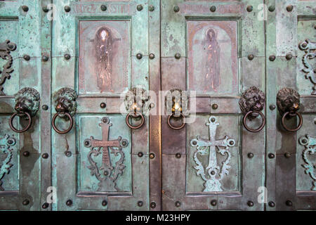 Saint Andrew's Cathedral doors, Amalfi, Italy Stock Photo