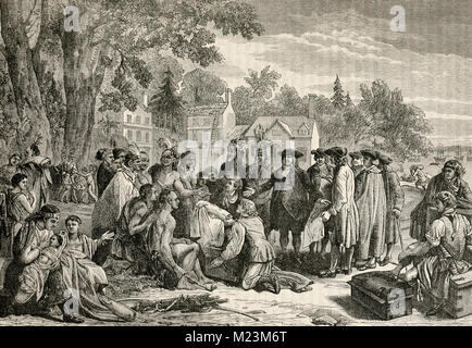 William Penn's Treaty with the Indians Stock Photo
