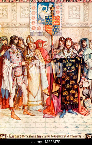 Richard II resigns his crown to Henry of Lancaster Stock Photo