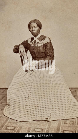 African American Abolitionist Harriet Tubman poses with a rifle in an ...