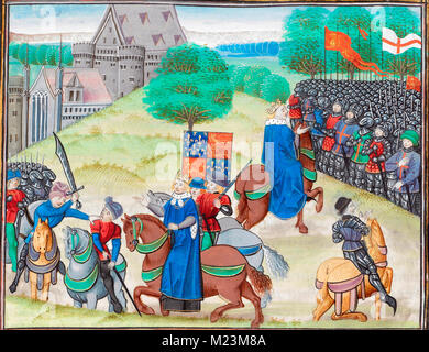 Richard II at the Peasant's Revolt and at the death of Wat Tyler, 1381 Stock Photo