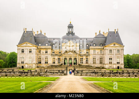 Vaux-le-vicomte castle in France and its front facade Stock Photo