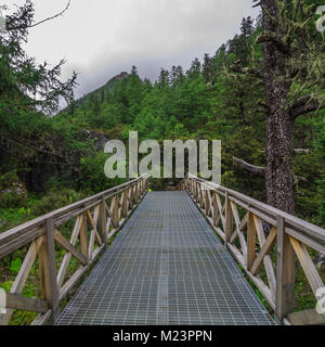 Sidewalk in in Yading national level reserve Daocheng Sichuan Province China. Stock Photo