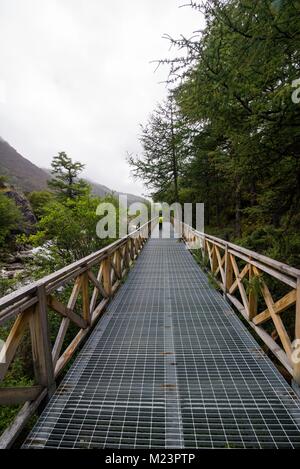 Sidewalk in in Yading national level reserve Daocheng Sichuan Province China. Stock Photo