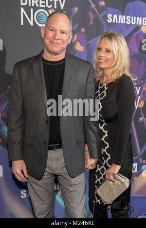 Minneapolis, Minnesota, USA. 3rd Feb, 2018. ESPN sports analyst MATTHEW BERRY with wife BETH BERRY pose backstage during the DIRECTV NOW Super Saturday Night at The Armory in Minneapolis, Minnesota Credit: Daniel DeSlover/ZUMA Wire/Alamy Live News Stock Photo