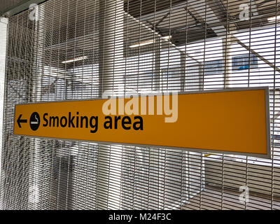 area smoking airport sign heathrow london alamy