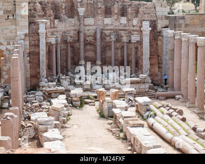 Severan Basilica in Leptis Magna Stock Photo