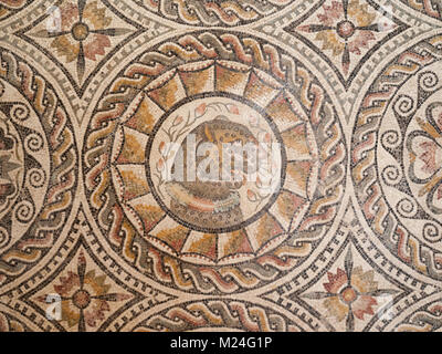 Roman mosaic in the Sabratha museum Stock Photo