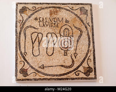 Roman mosaic in the Sabratha museum Stock Photo