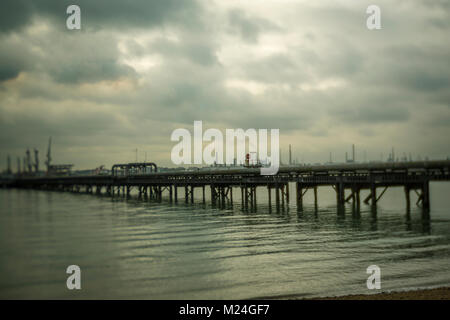 The Oil Terminal Jetty at Hamble-le-Rice, Southampton Stock Photo