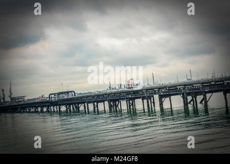 The Oil Terminal Jetty at Hamble-le-Rice, Southampton Stock Photo