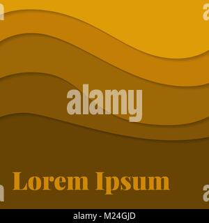 abstract vector background with curves and shadows - yellow Stock Vector