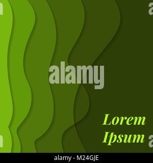 abstract vector background with curves and shadows - green Stock Vector