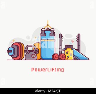 Gym and Power Lifting Concept Banner Stock Vector