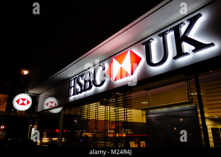 HSBC Bank exterior on Tottenham Court Road, London, UK Stock Photo