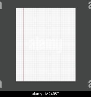 Realistic template notepad with spiral. Blank cover design. School business diary. Office stationery notebook on black background Stock Vector