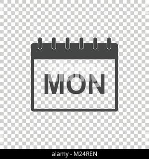 Monday calendar page pictogram icon. Simple flat pictogram for business, marketing, internet concept. Trendy modern vector symbol for web site design  Stock Vector