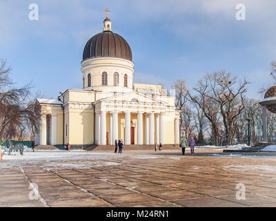 The Cathedral of Christ's Nativity in Chisinau, Moldova in the winter sunny day Stock Photo