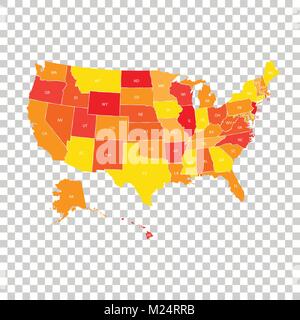 USA map with federal states. Vector illustration United states of America. Stock Vector
