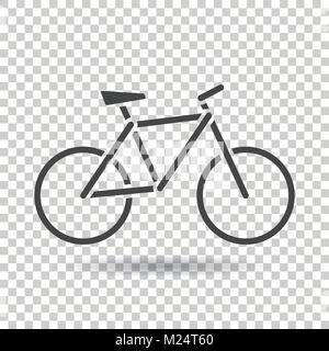 Bike icon on isolated background. Bicycle vector illustration in flat style. Icons for design, website. Stock Vector