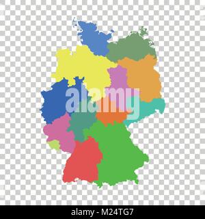 Germany map with federal states. Flat vector Stock Vector