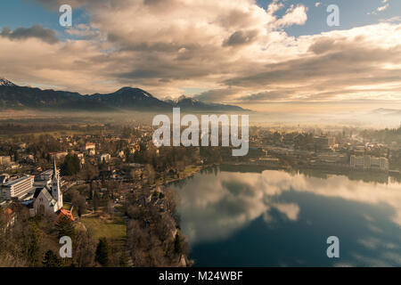 View over Bled, Upper Carniola, Slovenia Stock Photo