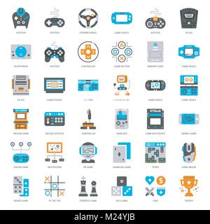 Game entertainment flat icon, isolated on white background Stock Vector
