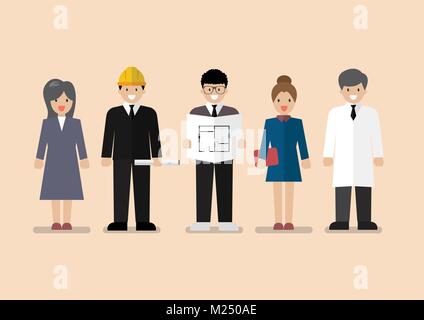 Set of variety occupation profession people. Vector illustration Stock Vector