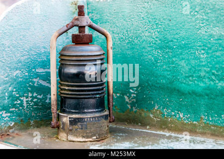 Old ship side and front retro lamp Stock Photo