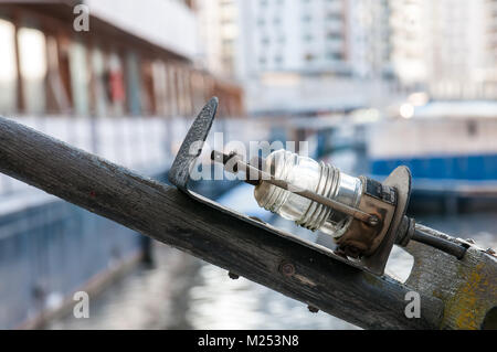 Old ship side and front retro lamp Stock Photo