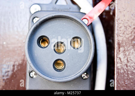 Electric control panel enclosure for power and distribution electricity. Stock Photo