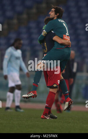 Rome, Italy. 4th February, 2018. 04.02.2018. Stadio Olimpico, Rome, Italy. Serie A. Lazio vs Genoa. Perinin action during the match Lazio vs Genoa at Stadio Olimpico in Rome. Credit: marco iacobucci/Alamy Live News Stock Photo