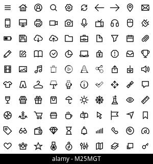 Set of icons for simple flat style ui design. Stock Vector