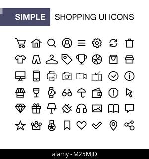 Set of online shopping icons for simple flat style ui design. Stock Vector