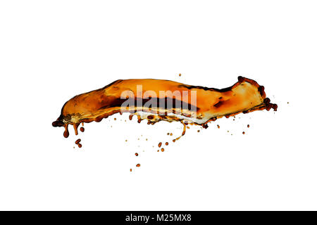 black coffee splash isolated on white background Stock Photo