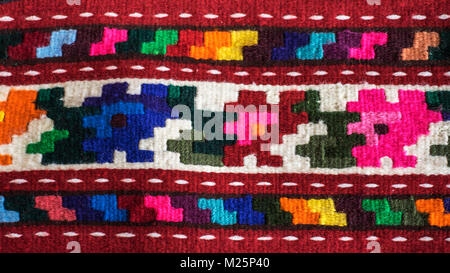 Colorful Serbian style rug surface and handmade carpet detail Stock Photo