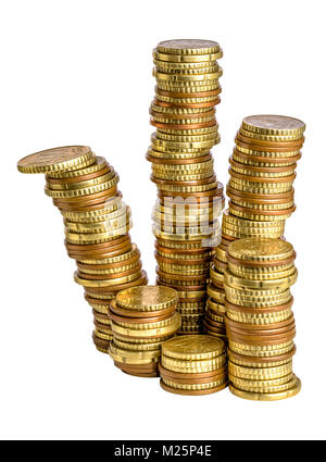 golden euro coin isolated on white background Stock Photo - Alamy
