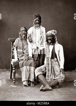 c. 1860s India - the hairy family of Burma - congenital hypertrichosis lanuginosa - they became famous as a show attraction and freak show act. Stock Photo